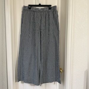 Shiny By Nature black gingham wide-leg/straight pants